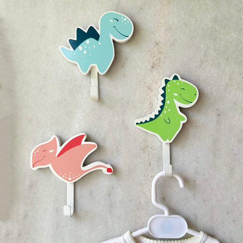 Dinosaur Wall Hooks - Set of 3